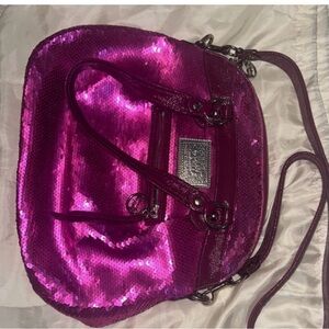 Like New Coach Spotlight Pink Limited Vintage Sequin Shoulder bag Valentines!